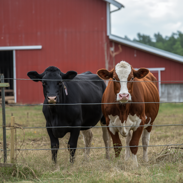 black and red cows